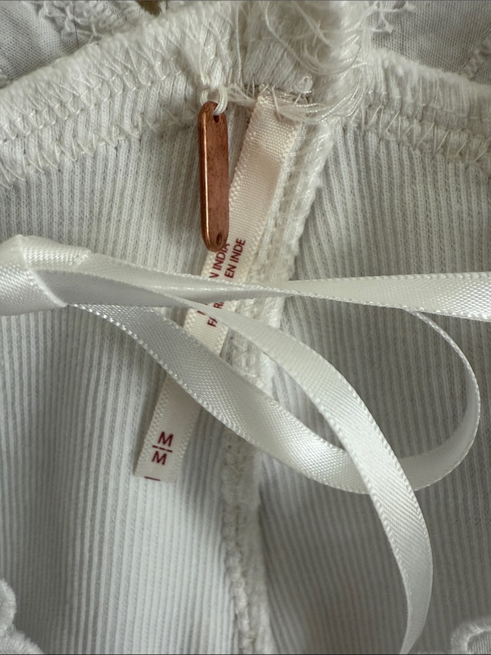 Free People White Lace-Trim V-Neck Camisole - Picture 3 of 3